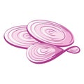Simple vector image of sliced Ã¢â¬â¹Ã¢â¬â¹onion. basic elements graphic resource. Royalty Free Stock Photo